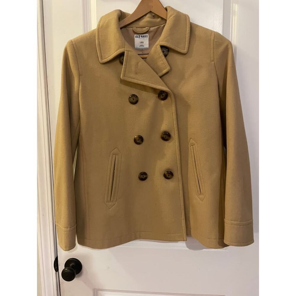 Old Navy Women's Tan Peacoat Large (12)